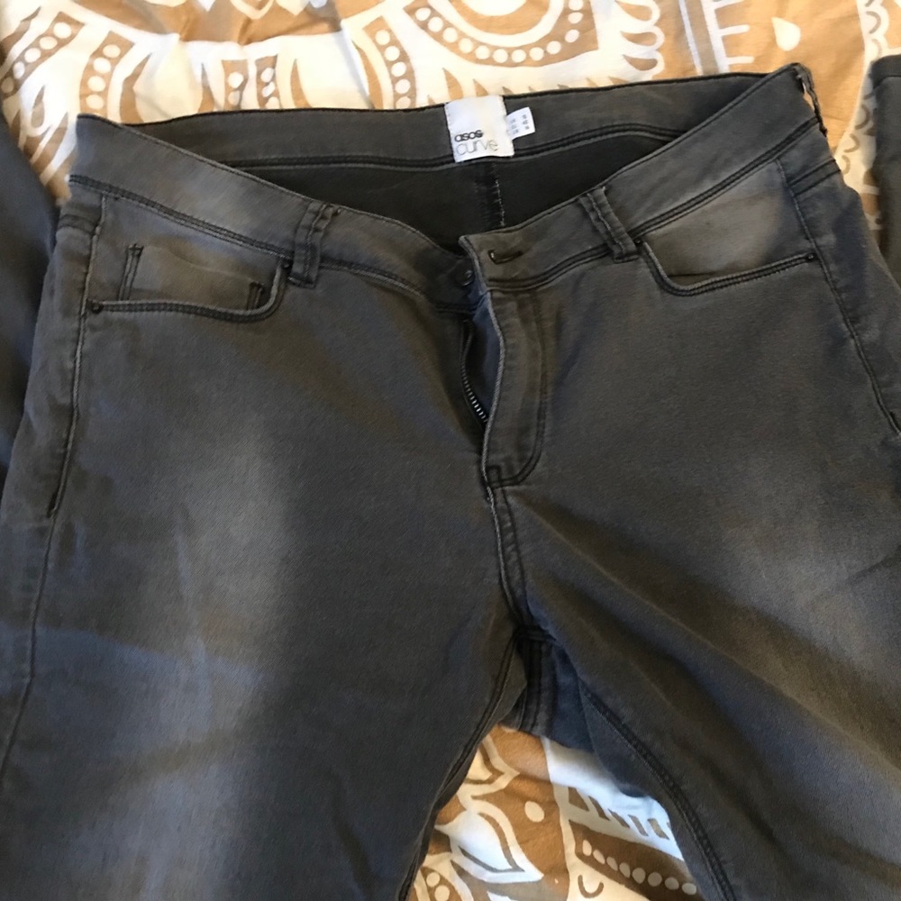 Gray ASOS Curve skinny jeans